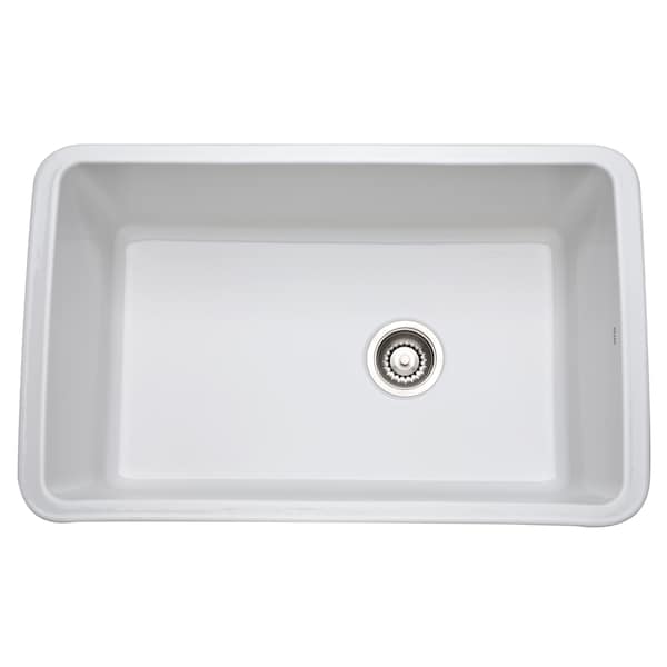Rohl Allia 31" Single Bowl Undermount Fireclay Kitchen Sink In White